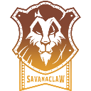 Lion face centered inside a brown and gold shield crest with the text Savanaclaw at the bottom.
