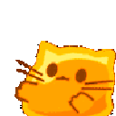 A small, rounded orange cat character spinning rapidly in a blur.