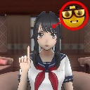 Anime schoolgirl with black hair and a red bow holding up a single finger in a lecturing gesture.