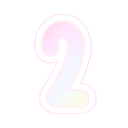 Number two in a soft pastel gradient with a white outline.