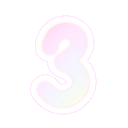 Number three in a soft, rounded, and glowing pink font.