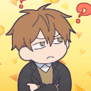 An anime boy with brown hair and a blazer looking skeptical with a red question mark floating above his head.