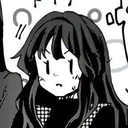 A manga-style girl with a wide-eyed, stunned expression and sweat drop.