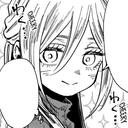Anime girl with a smug, mischievous expression and sparkling effects in the background.