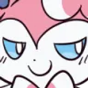 Sylveon with a smug expression and narrowed eyes.
