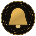 A golden bell icon centered inside a dark circular frame.