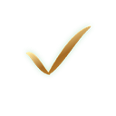 A golden checkmark symbol surrounded by a soft, glowing green aura.