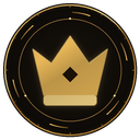 A golden crown icon centered inside a dark circular frame.