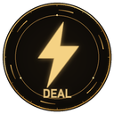 Lightning bolt icon inside a circular frame with the word DEAL written below it.
