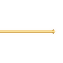 A horizontal gold-colored cylindrical rod with a rounded end against a black background.