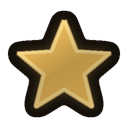 A simple five-pointed golden star with a soft gradient.