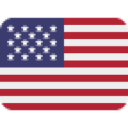 American flag with a rectangular shape and rounded corners.