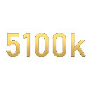 5100k text repeated four times in a shiny metallic gold font.