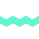 A horizontal cyan wave made of pixel blocks against a black background.