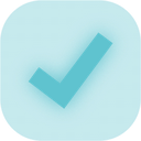 Cyan circle shape with a flat design.