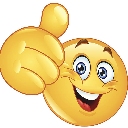 Yellow smiley face giving a large thumbs up gesture.