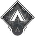 A metallic diamond-shaped emblem containing a white triangle logo.