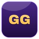 The letters GG in a bold gold font centered on a dark purple rounded square background.