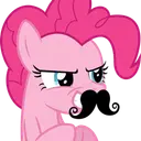 PinkiePieMoustache Discord sticker from Fluttershy and Redheart's Hostel