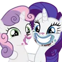 SweetieRarity custom emote | Fluttershy and Redheart's Hostel