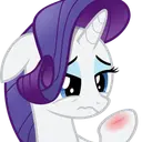RarityHurt Discord sticker from Fluttershy and Redheart's Hostel