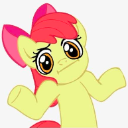 AppleBloomShrug Discord sticker from Fluttershy and Redheart's Hostel