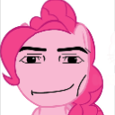 PinkiePieManFace Discord sticker from Fluttershy and Redheart's Hostel