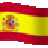 Spanish flag waving in a continuous horizontal motion.