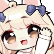 waifuBlondeGirlWavesAtYou animated emote from babyghoul