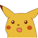 Pikachu with wide eyes and an open mouth expressing shock.