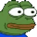 Pepe the frog character performing a sneezing motion in a four-frame animation.