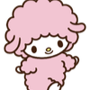 Sweet Piano the sheep character with fluffy pink wool smiling gently.