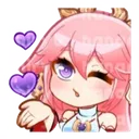 YaeMikoHEARTS custom emote - ˚◞♡ ᴇᴛʜᴇʀᴇᴀʟ ᴀᴄᴀᴅᴇᴍʏ .ᐟ 🎃