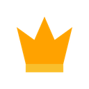A golden crown with three points, rendered in a simple pixel art style.