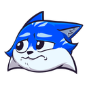 A blue creature with a worried expression, furrowed brows, and a wavy mouth showing anxiety.