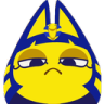 Ankha the cat with a smug, unimpressed expression and heavy-lidded eyes.