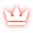 A white crown icon centered on a red background with a rounded square shape.