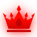 Crown icon rendered in a solid, vibrant red color.