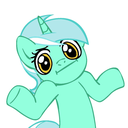 A light green unicorn with a horn shrugging its shoulders while looking confused.