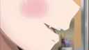 Mouth and tongue in a four-panel anime sequence showing a playful expression.