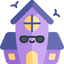 House with a friendly face wearing dark sunglasses.