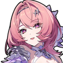 Anime girl with pink hair and purple eyes giving a smug, knowing smirk.
