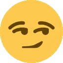 Four yellow faces in a row transitioning from a simple smile to a wink and finally a smug smirk.