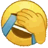 A yellow circular face covering its eyes with a hand in a classic facepalm gesture.