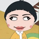 Character with a large head and bob haircut looking sideways with a smirk.