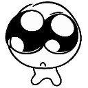 A small white character with large, wide eyes looking overwhelmed and exhausted.