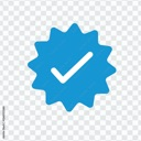 A blue twelve-pointed star icon containing a white checkmark in the center.