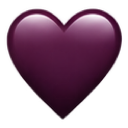 Heart symbol colored in a deep shade of purple with a glossy finish.