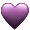 Purple heart symbol with a smooth, rounded shape.