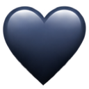 Black heart symbol with a smooth, rounded shape.